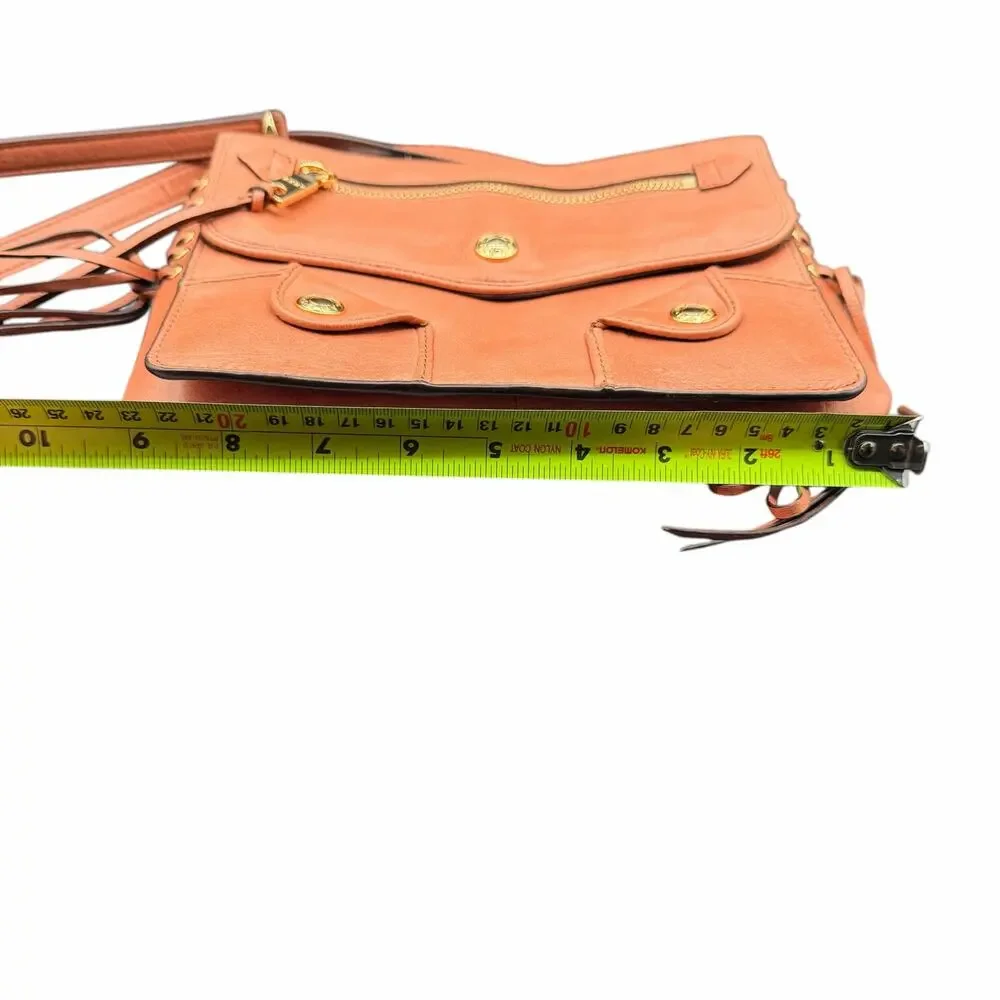 DKNY Coral Leather Crossbody Bag w/ Pockets & Lace-Up Sides